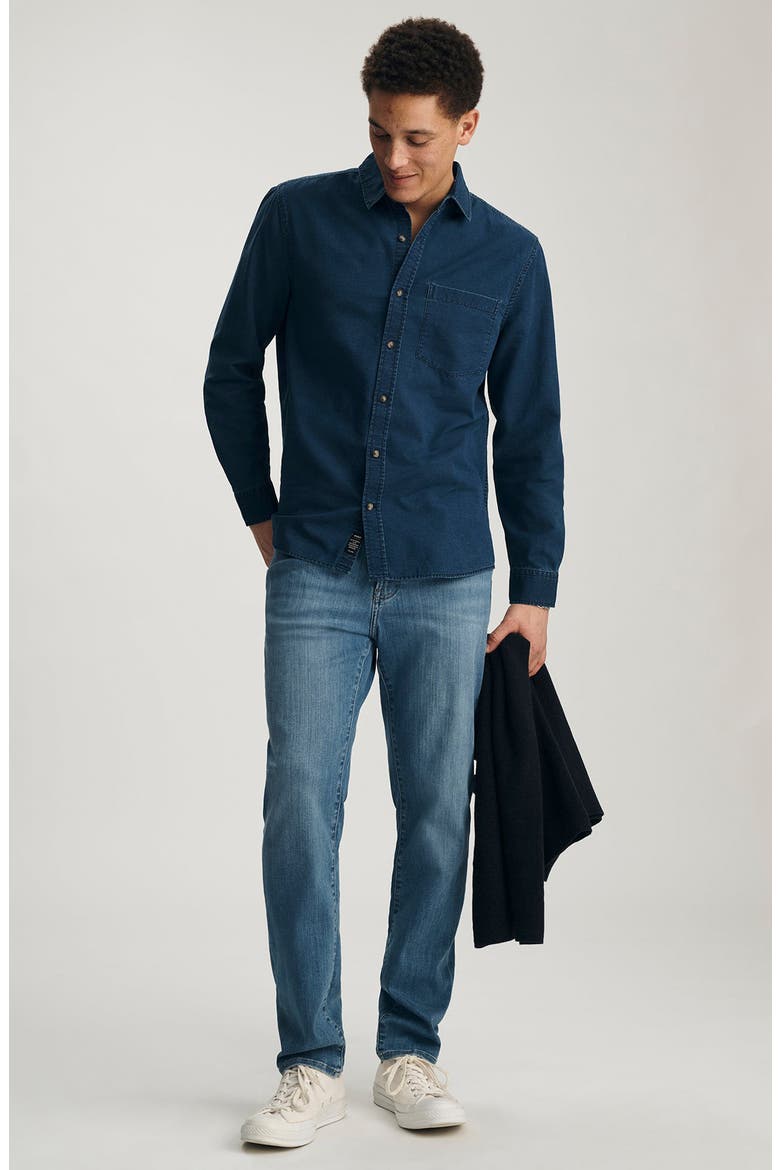 Denim Button-Up Shirt, Alternate, color, INDIGO