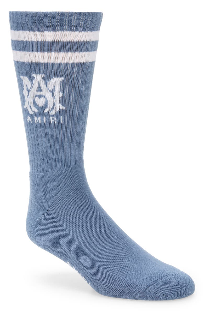 AMIRI MA Stripe Crew Socks, Main, color, 