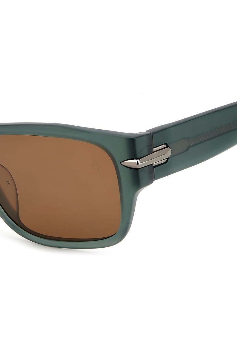 rag & bone 55mm Rectangular Sunglasses, Alternate, color, Green