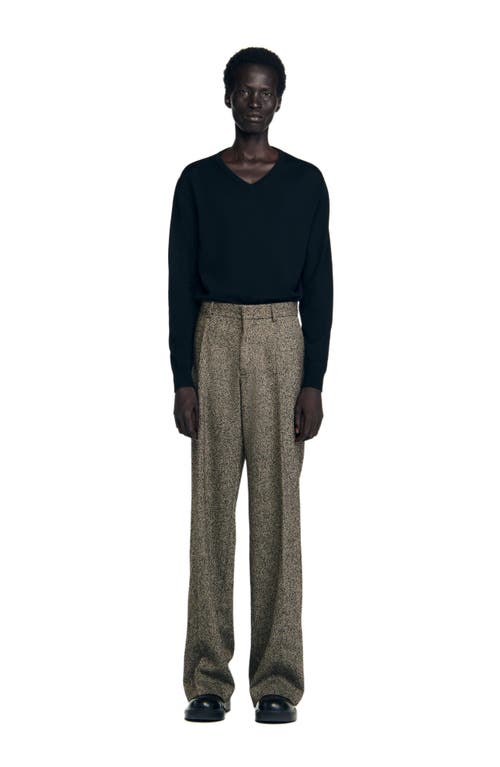 Sandro Wide-leg Suit Trousers In Brown
