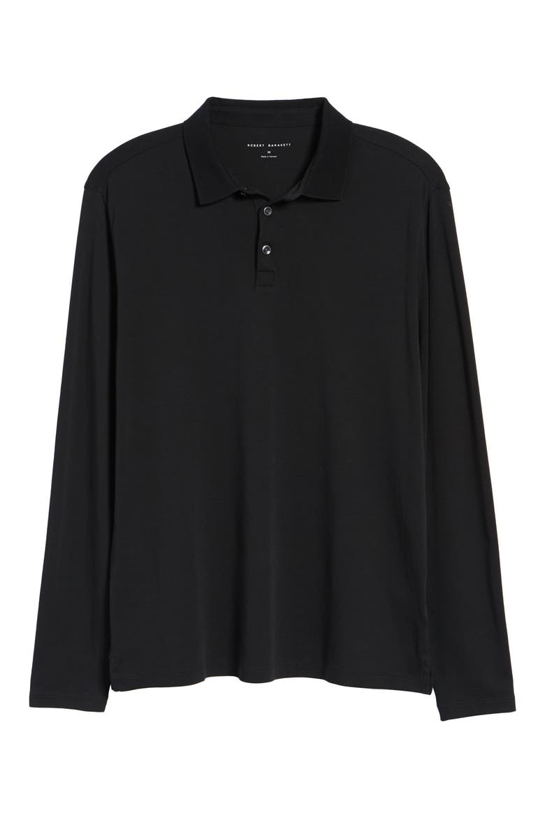 Batiste Long Sleeve Polo, Alternate, color, BLACK
