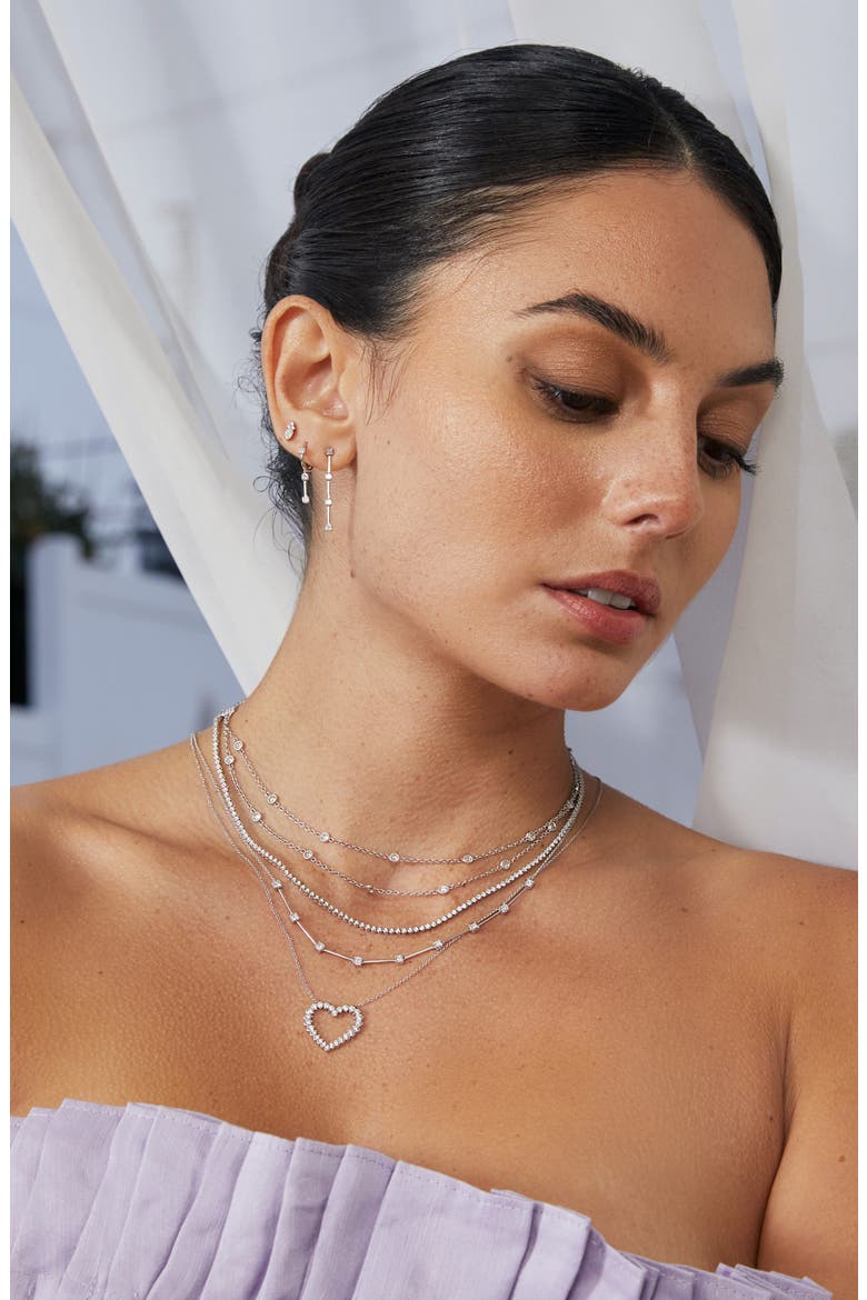 Aviva Diamond Station Linear Drop Earrings (Nordstrom Exclusive), Alternate, color, 18K WHITE GOLD