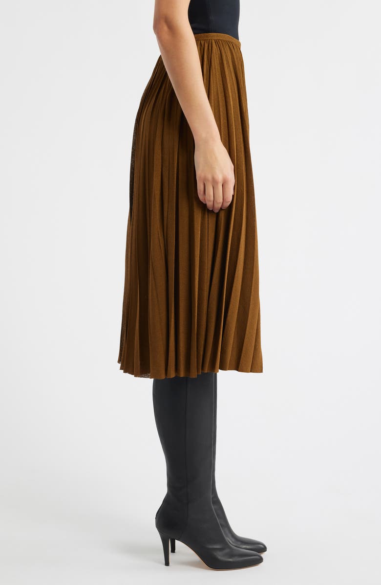 Proenza Schouler Eda Pleated Jersey Skirt, Alternate, color, Tobacco