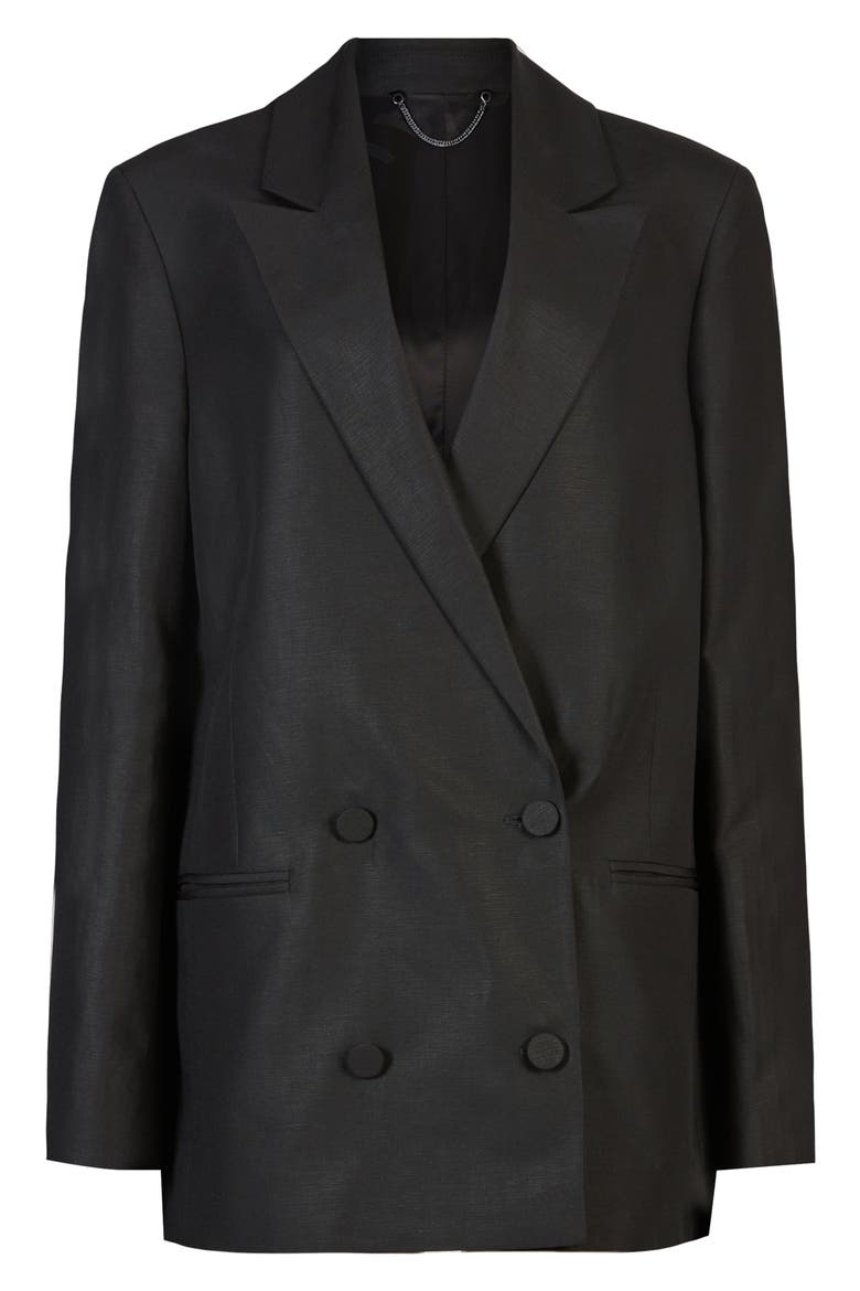 Petra Double Breasted Blazer, Alternate, color, BLACK