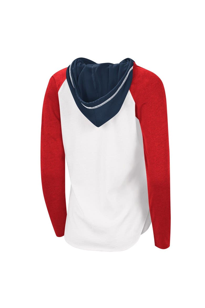 Women's G-III Sports by Carl Banks White/Heather Red Washington Capitals MVP Raglan Lightweight Hooded T-Shirt, Alternate, color, White