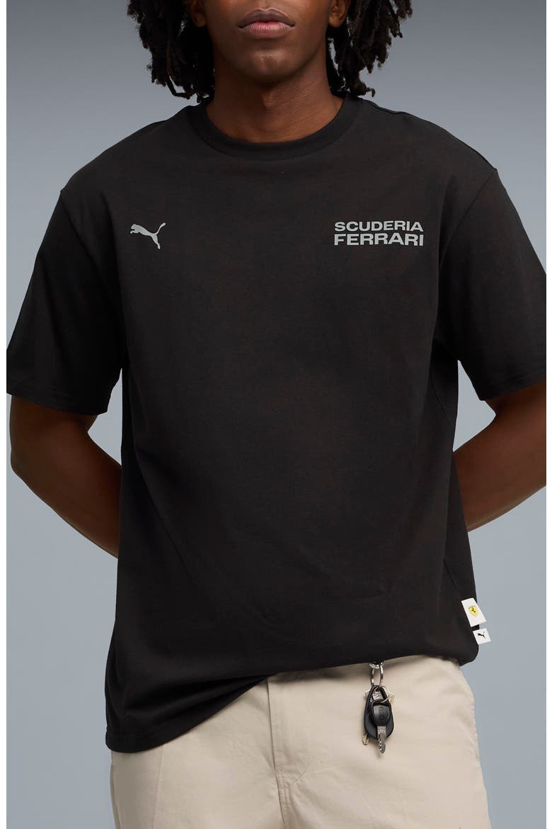 Scuderia Ferrari Lifestyle Graphic T-Shirt, Main, color, PUMA BLACK