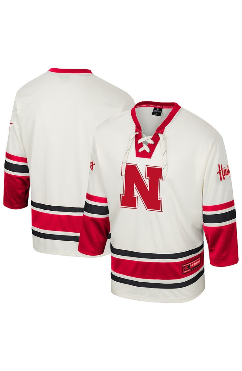 COLOSSEUM Men's Colosseum Cream Nebraska Huskers Puck Proud Fashion Hockey Jersey, Main, color, Cream