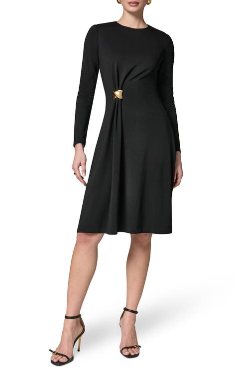 Side Drape Long Sleeve Dress