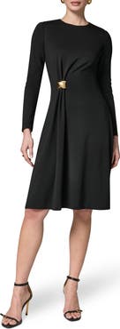 Donna Karan New York Side Drape Long Sleeve Dress