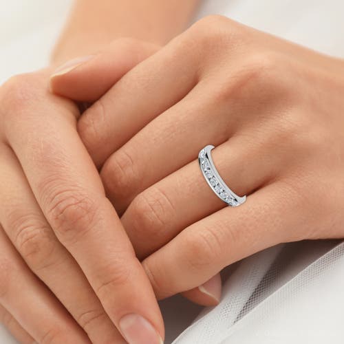 Bliss Diamond 1/2ct Diamond Wedding Ring Channel Set 14k Gold Or Platinum Lab Grown Ef/vs In Silver