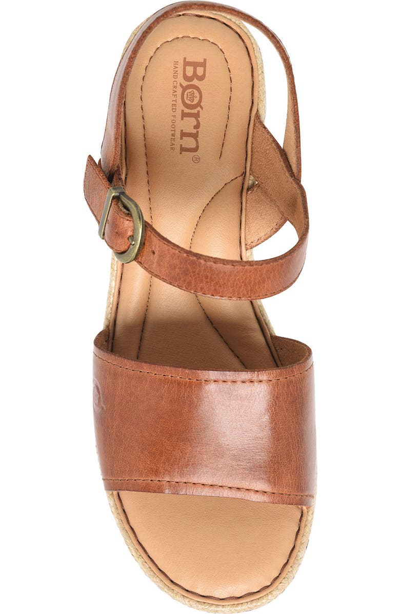 Børn Santos Platform Wedge Sandal, Alternate, color, Brown Leather