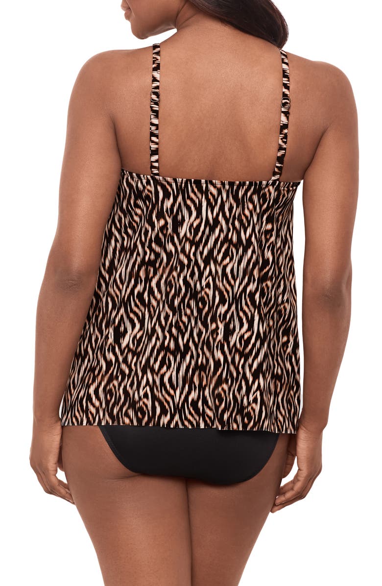 Miraclesuit<sup>®</sup> Topkapi Peephole Tankini Top, Alternate, color, Black/ Multi
