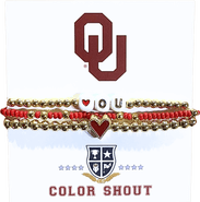 Color Shout Oklahoma Love My College Bracelet Stack