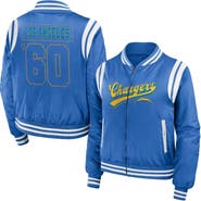 WEAR by Erin Andrews Women's WEAR by Erin Andrews Powder Blue Los Angeles Chargers Bomber Full-Zip Jacket