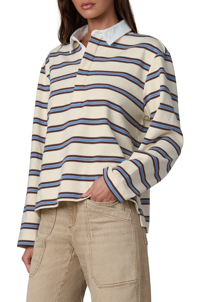 The Dylan Oversize Rugby Shirt, Alternate, color, ECRU AZURE MULTI S