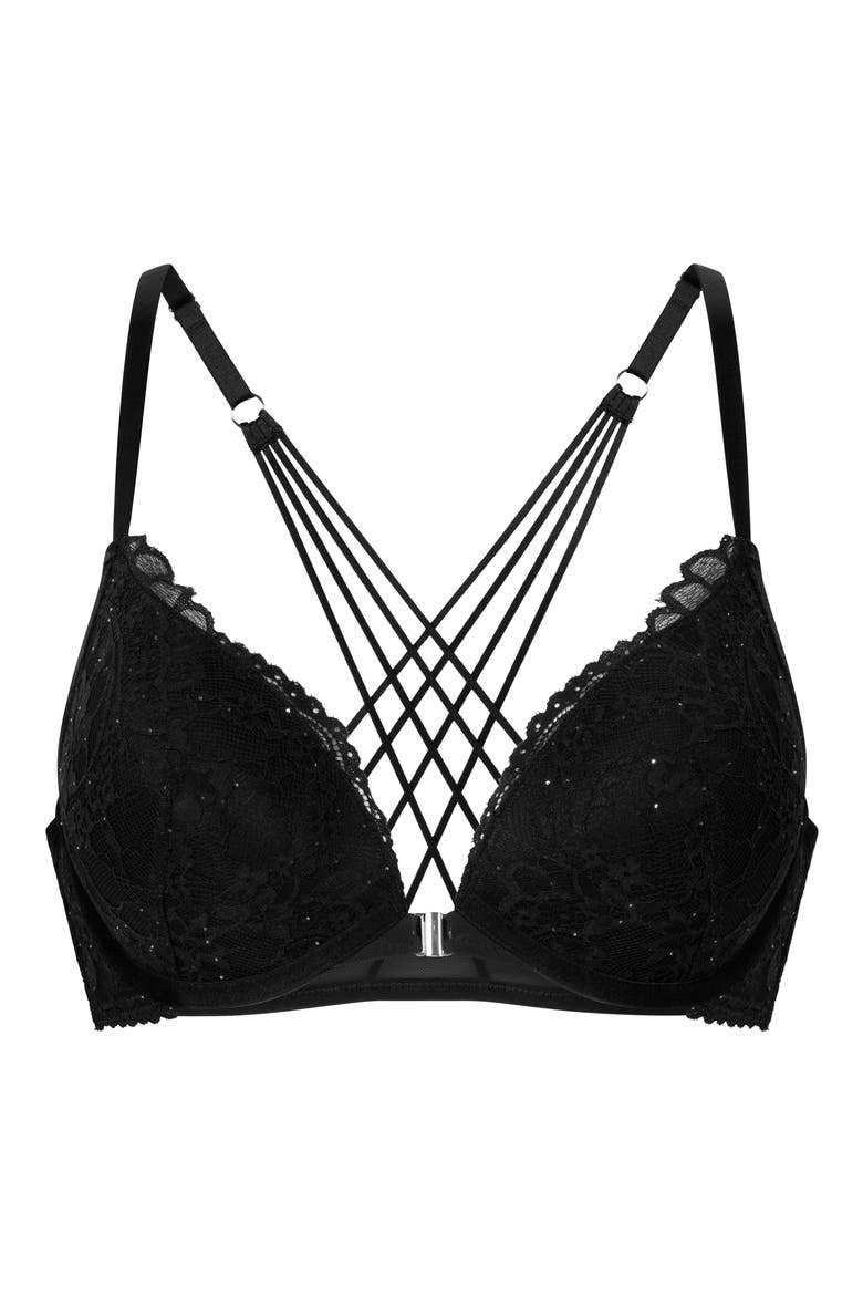 Sabrina Push-Up Bra, Alternate, color, CAVIAR
