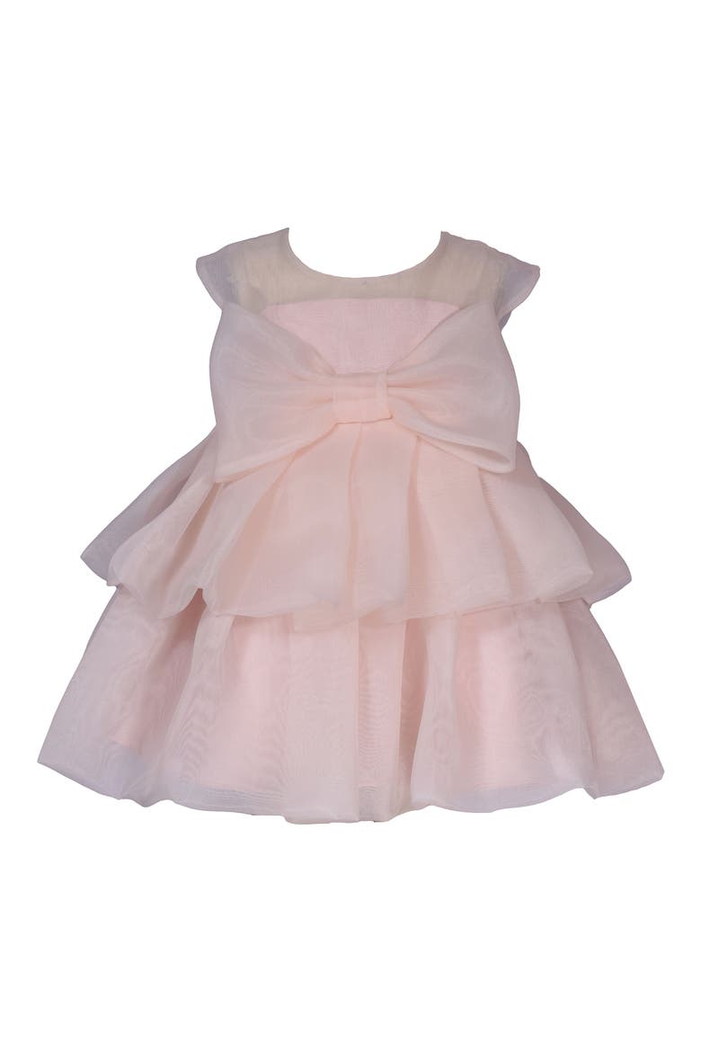 Bow Organza Dress, Main, color, BLUSH