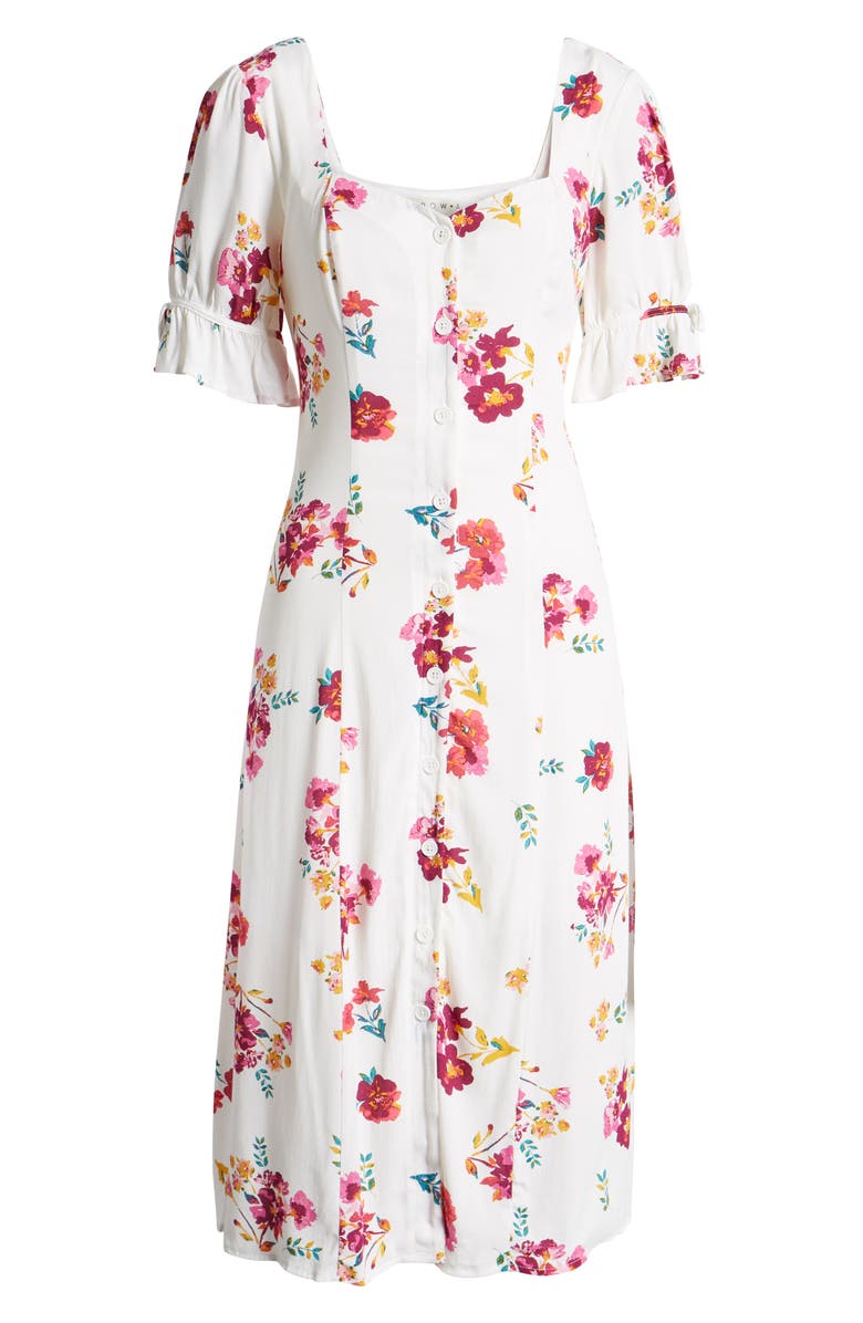 Row A Floral Print Midi Dress, Alternate, color, 