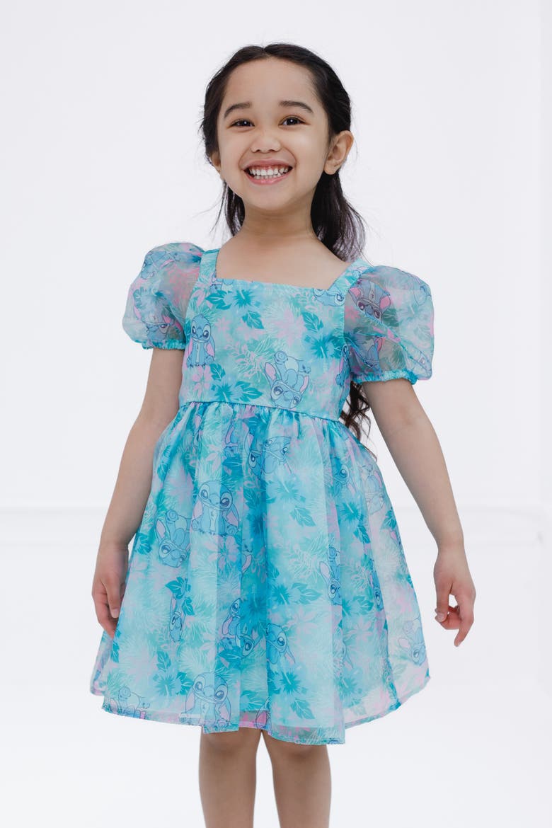 Lilo & Stitch Short Sleeve Dress, Alternate, color, Aqua Stitch