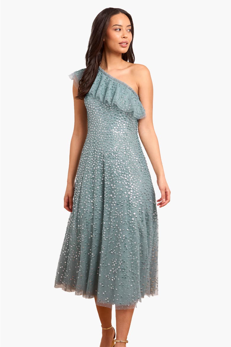 Dappled Sequin Ballerina Dress, Main, color, Thistle Blue