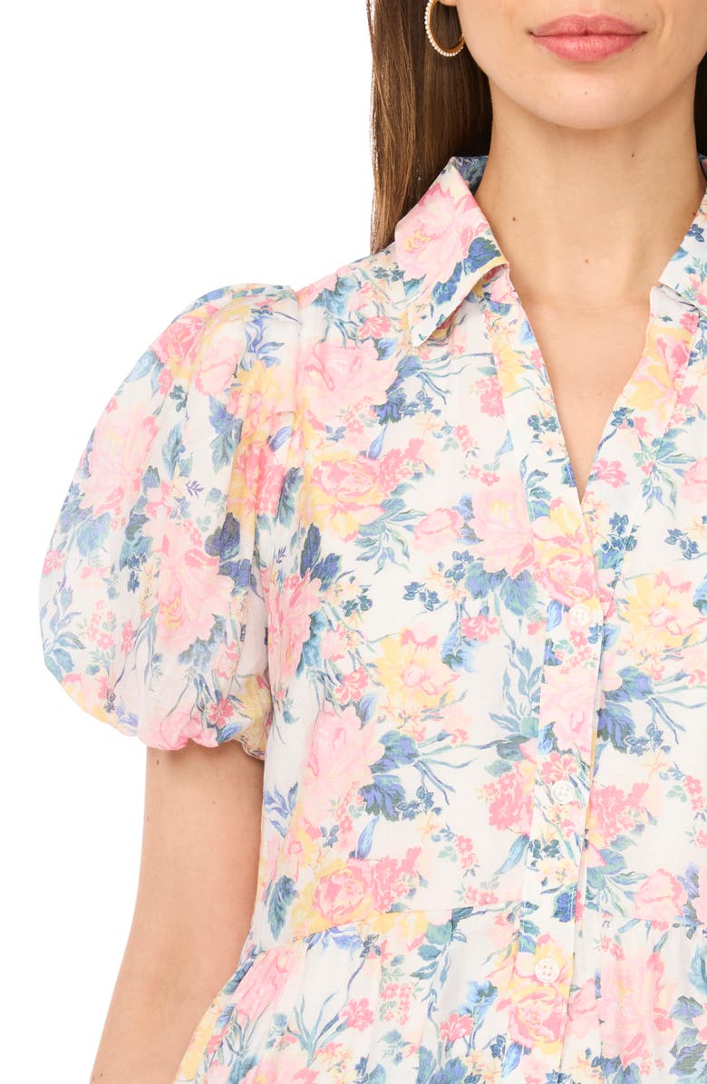 CeCe Short Sleeve Shirtdress, Alternate, color, Rose