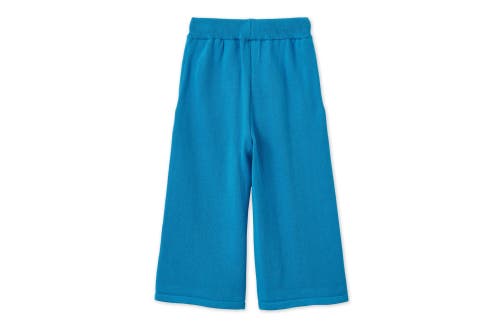Vild House Of Little Organic Knit Wide Leg Trousers In Archipelago Blue