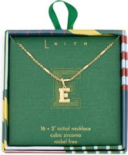 Leith Varsity Font Cubic Zirconia Initial Pendant Necklace