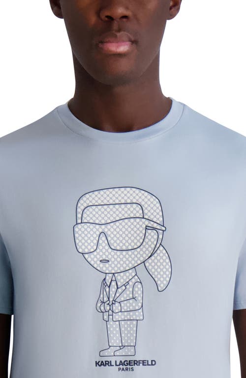 Karl Lagerfeld Paris Rubberized Karl Cotton Graphic T-shirt In Light Blue