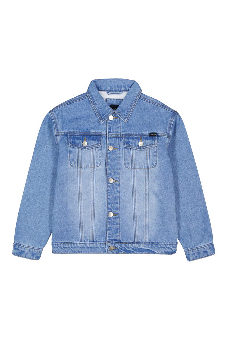 Kids' Lined Denim Trucker Jacket, Main, color, LIGHT WASH