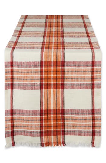 Design Imports Pumpkin Spice Plaid Table Runner In Multi
