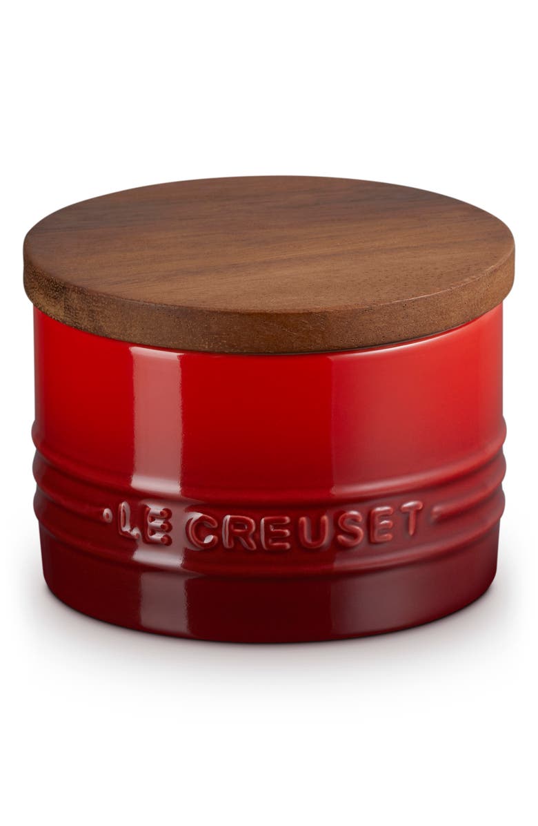 Le Creuset Signature Stoneware 7-Ounce Storage Canister, Main, color, Cerise