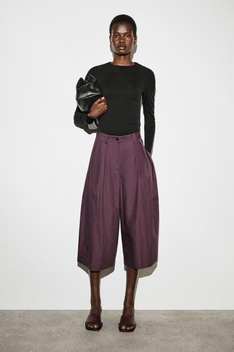 Pleated Cotton Pants