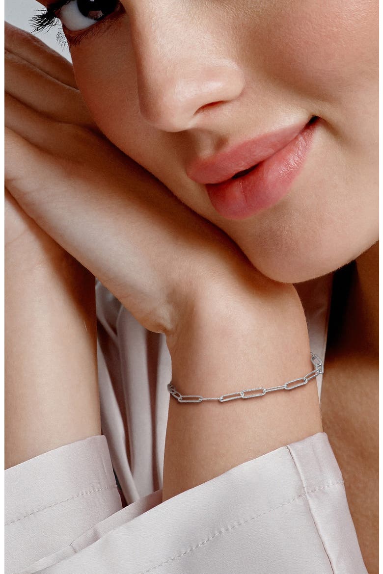 Paperclip Link Bracelet, Alternate, color, SILVER