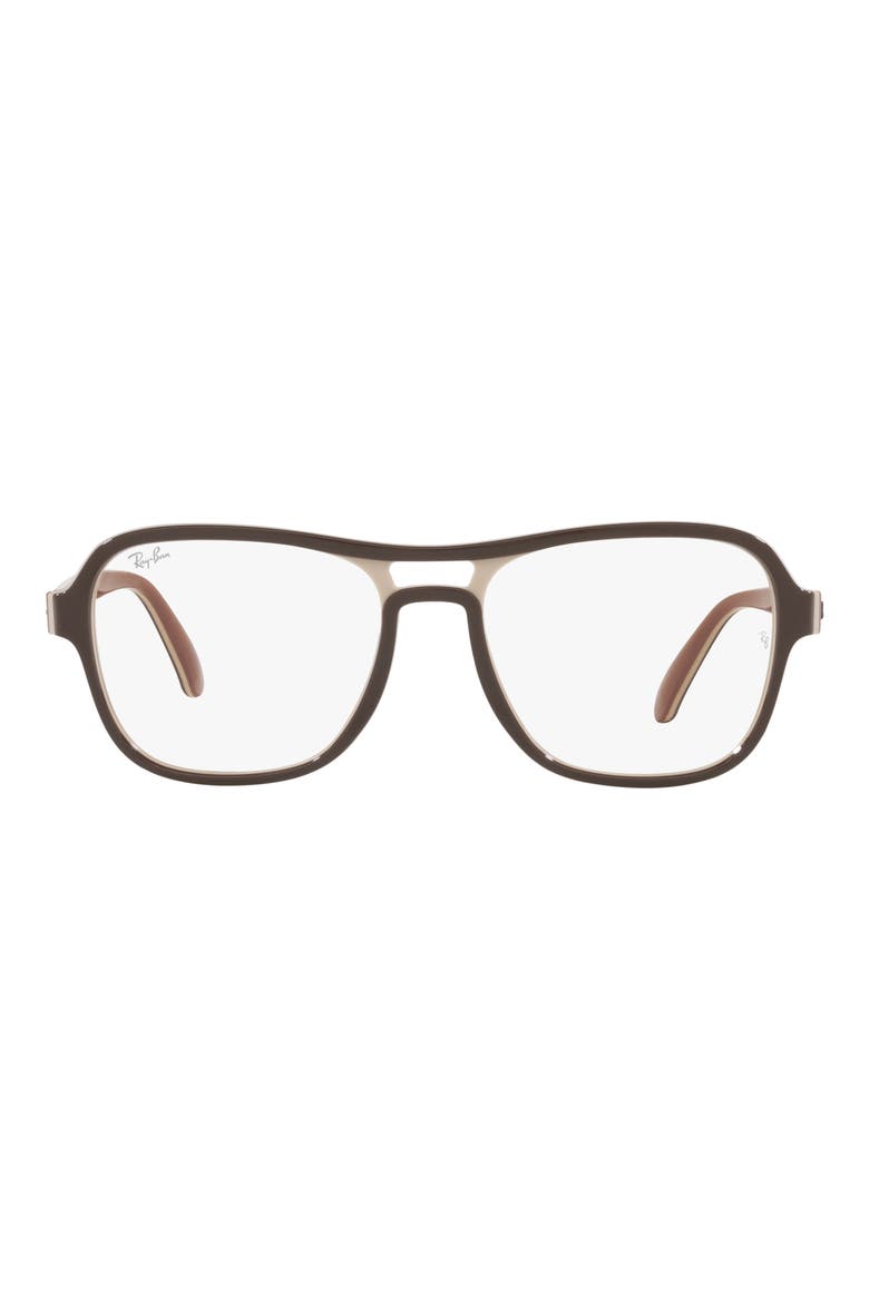 RX4356V 55mm Square Optical Glasses, Main, color, BROWN