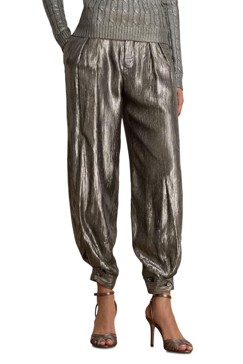 Metallic Crinkle Jogger Pants, Main, color, GREY/ MULTI