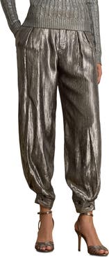 Lauren Ralph Lauren Metallic Crinkle Jogger Pants