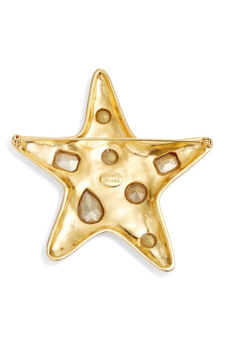 Jackie Star Pin, Alternate, color, GOLD/ CRYSTAL