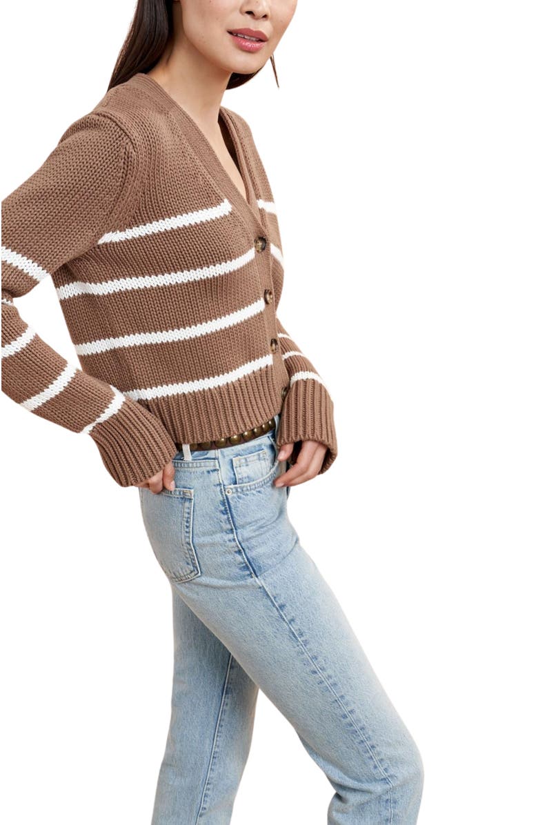 La Ligne Mini Marina Cardigan, Alternate, color, Tan/Cream