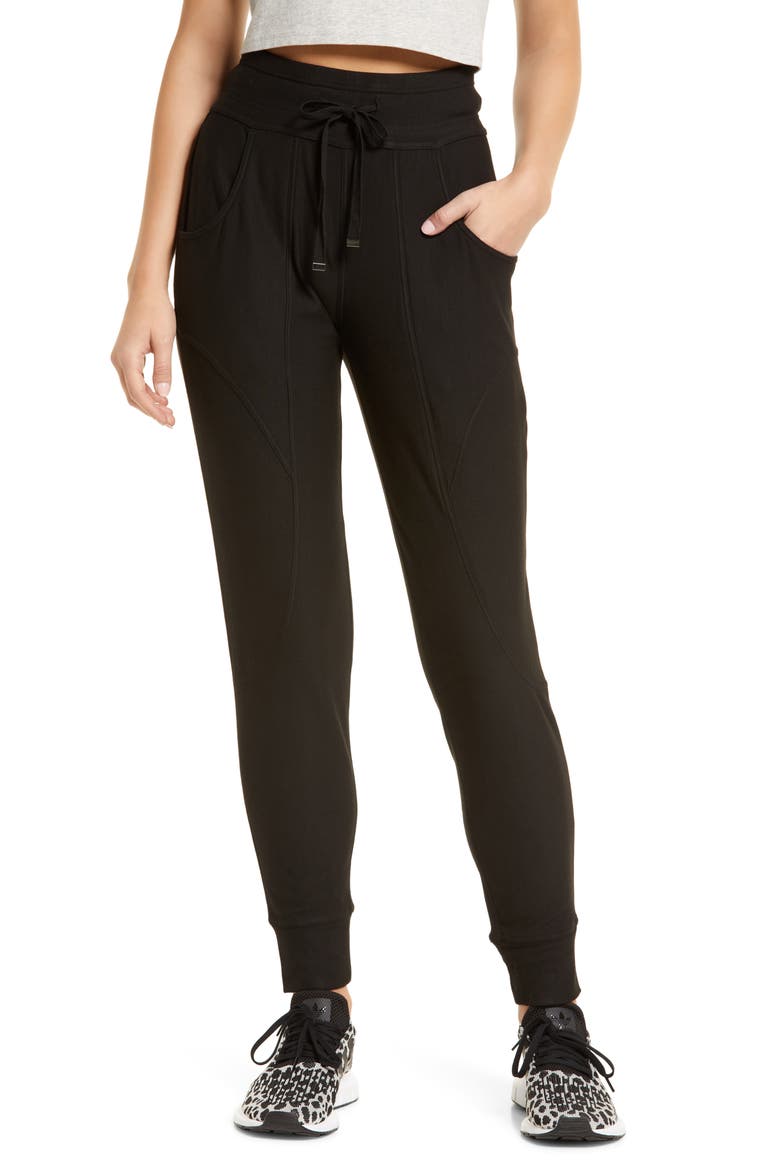 Cozy Curves High Waist Pocket Joggers, Main, color, BLACK