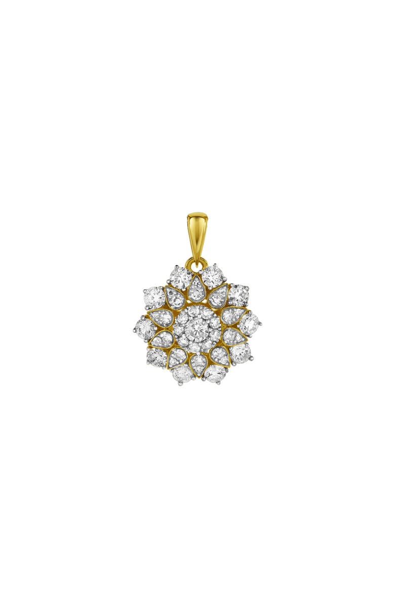 Flower of Life Diamond Pendant in 10K Yellow Gold, Alternate, color, 10K Yellow Gold