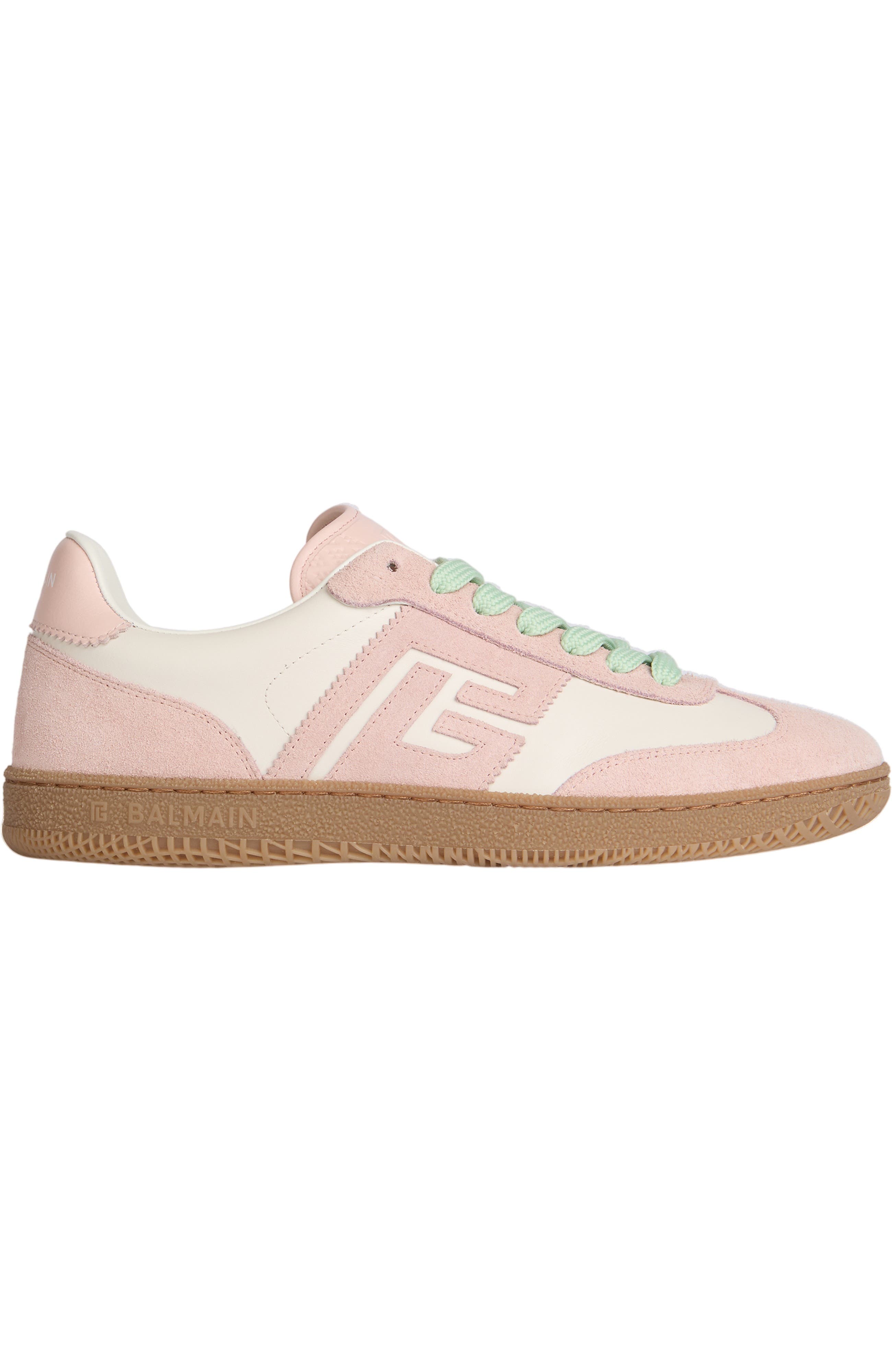 Balmain Swan trainers in smooth leather and suede, Alternate, color, Multicolor
