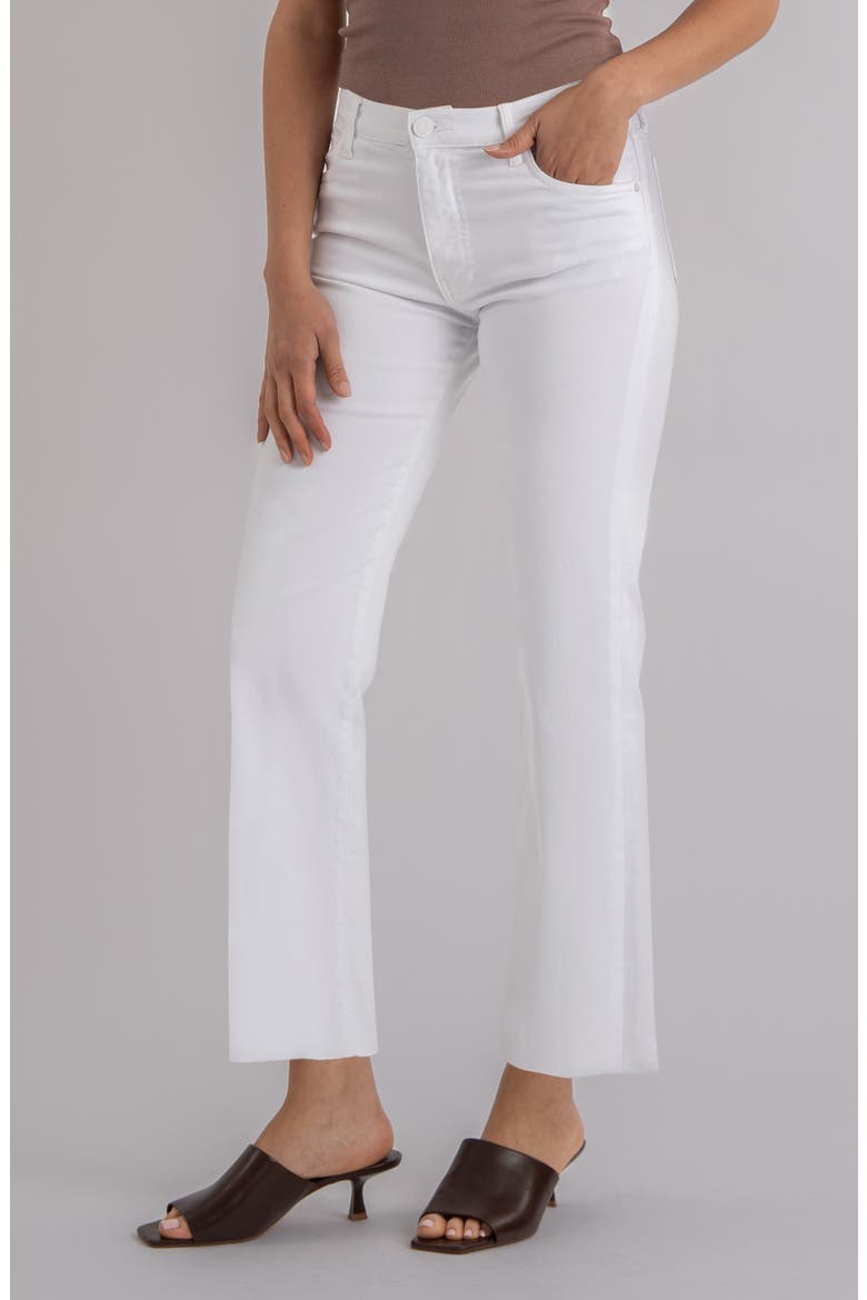 Avery Raw Hem Ankle Slim Straight Leg Jeans, Alternate, color, OPTIC WHITE