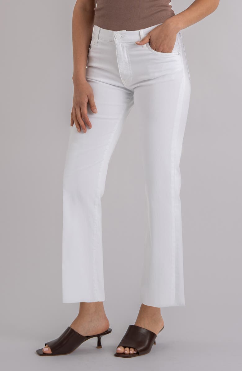 KUT from the Kloth Avery Raw Hem Ankle Slim Straight Leg Jeans, Alternate, color, Optic White