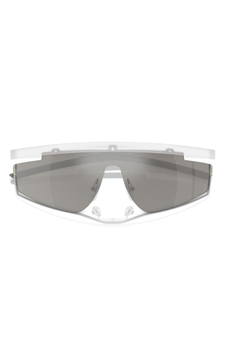 Scuderia Ferrari 140mm Irregular Shield Sunglasses, Alternate, color, Transparent Grey