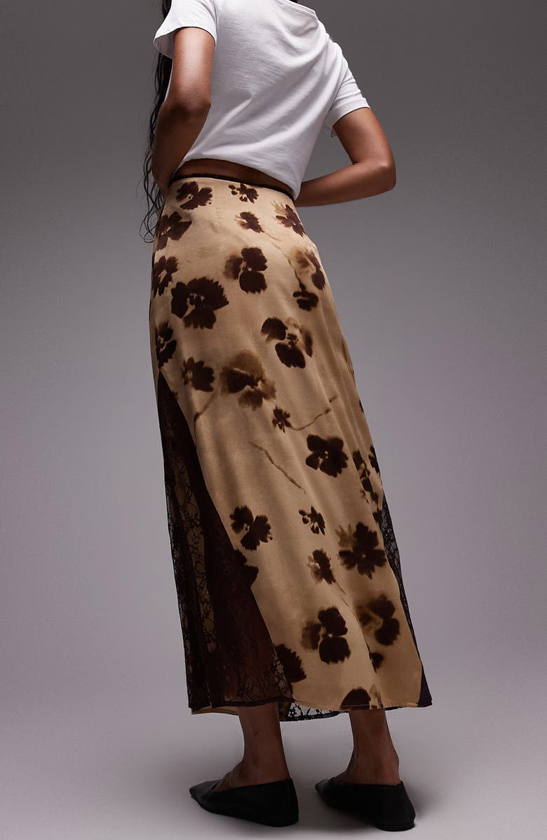 Floral Lace Panel Maxi Skirt