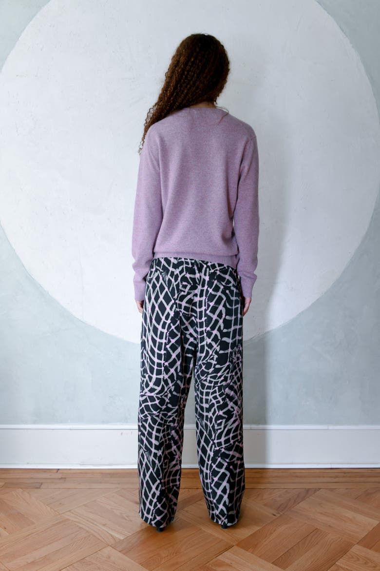 Pluos Relaxed Fit Silky Trouser, Alternate, color, Folds