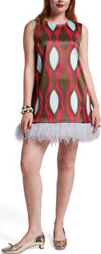 Frances Valentine Darcy Shift Dress w/Feathers