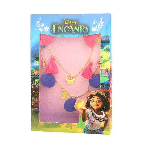 Disney Pom Pom Tassel Charm Necklace In Pink