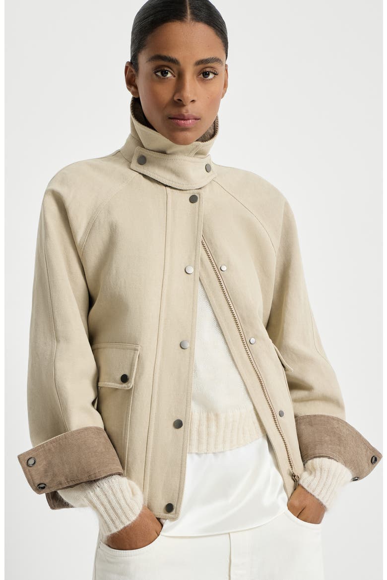 Canvas outerwear jacket, Alternate, color, Beige