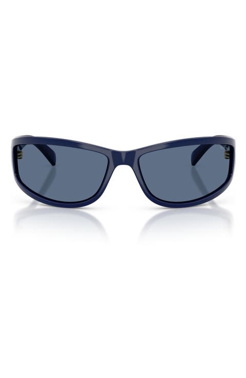 69mm Irregular Wraparound Sunglasses